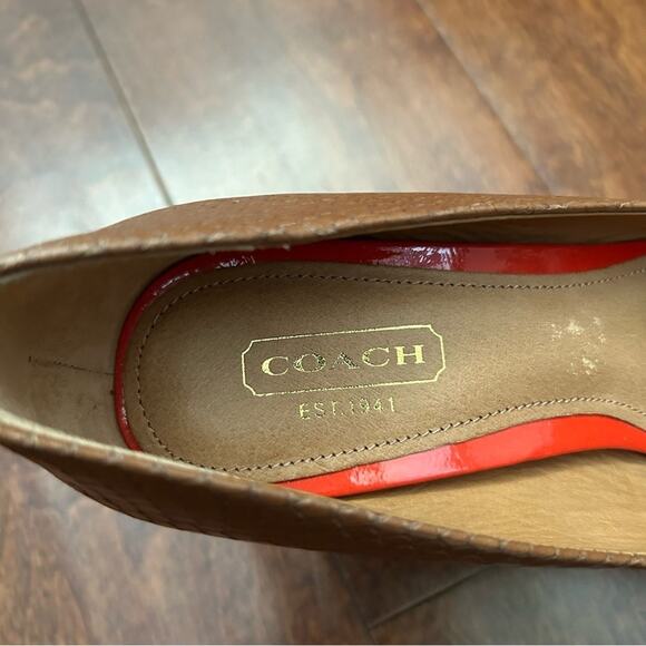 Coach Brown Snakeskin Textured Women's Pumps, Size 6 - Picture 13 of 16